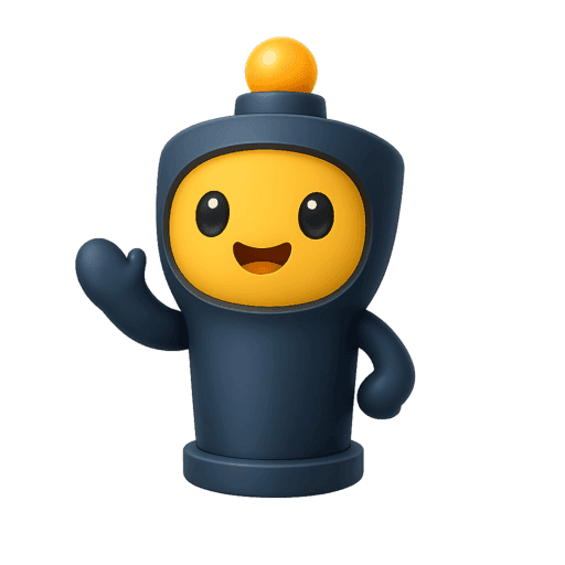 Beep, la mascotte di DotDash, che saluta